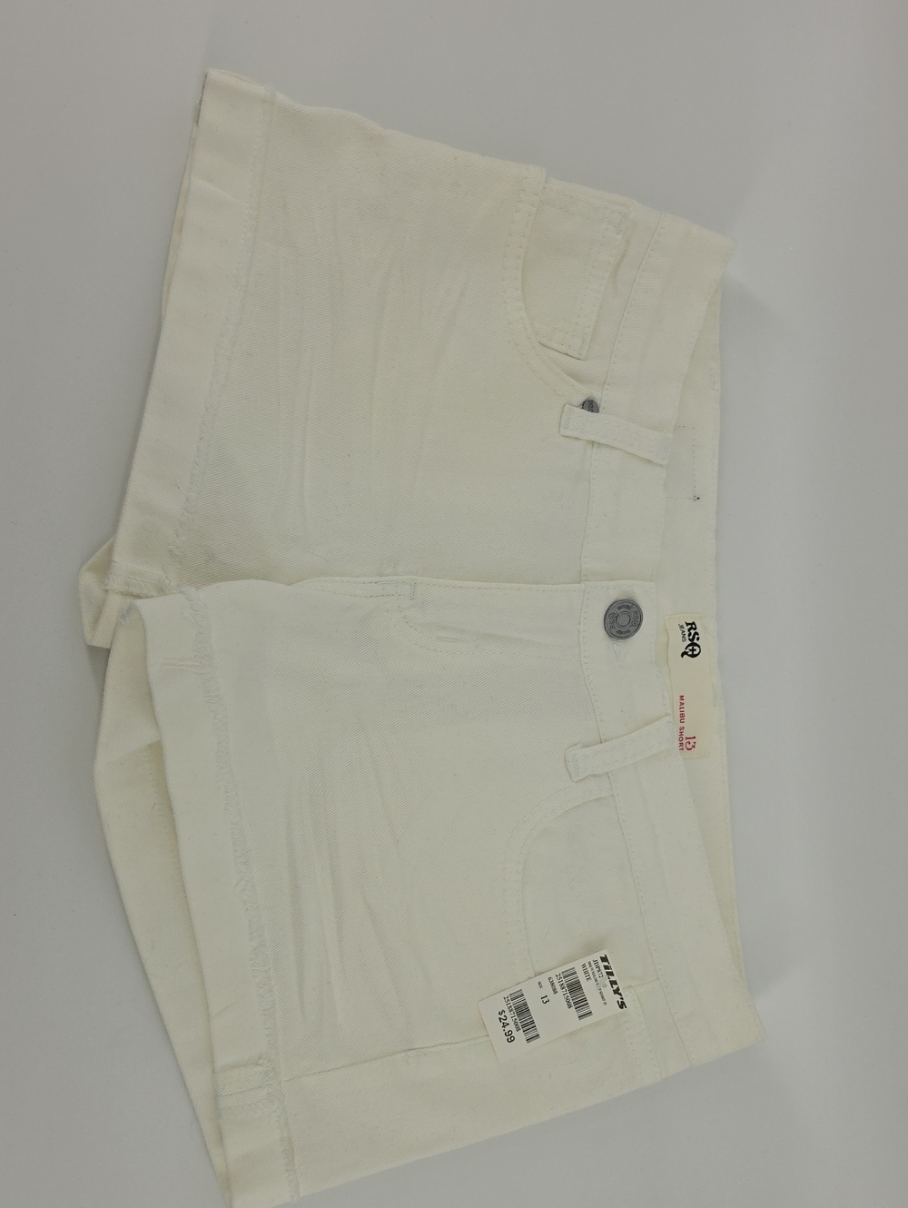 RSQ White Malibu Short Denim Shorts
